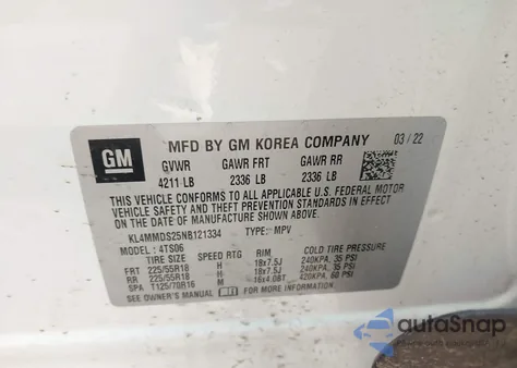 2022 Buick Encore Gx Fwd Select z USA, uszkodzony, nr VIN KL4MMDS25NB121334